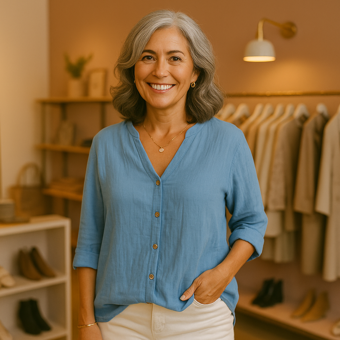 Sanna | Blusa de lino ligera con botones