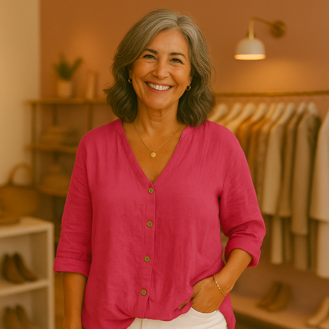 Sanna | Blusa de lino ligera con botones