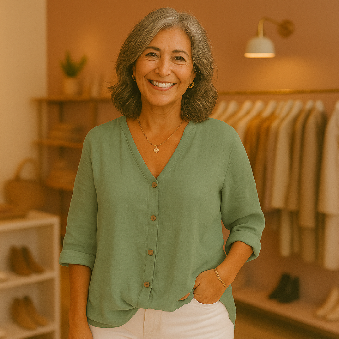 Sanna | Blusa de lino ligera con botones