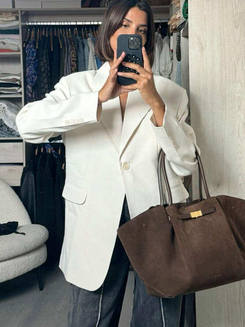 Elegante bolso de ante