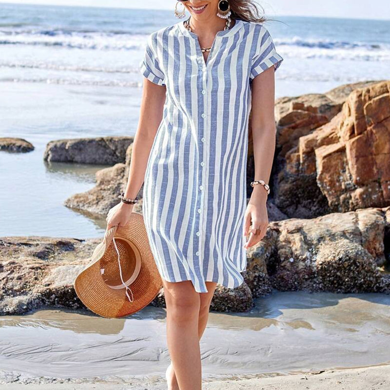 Teresa | Vestido camisero a rayas