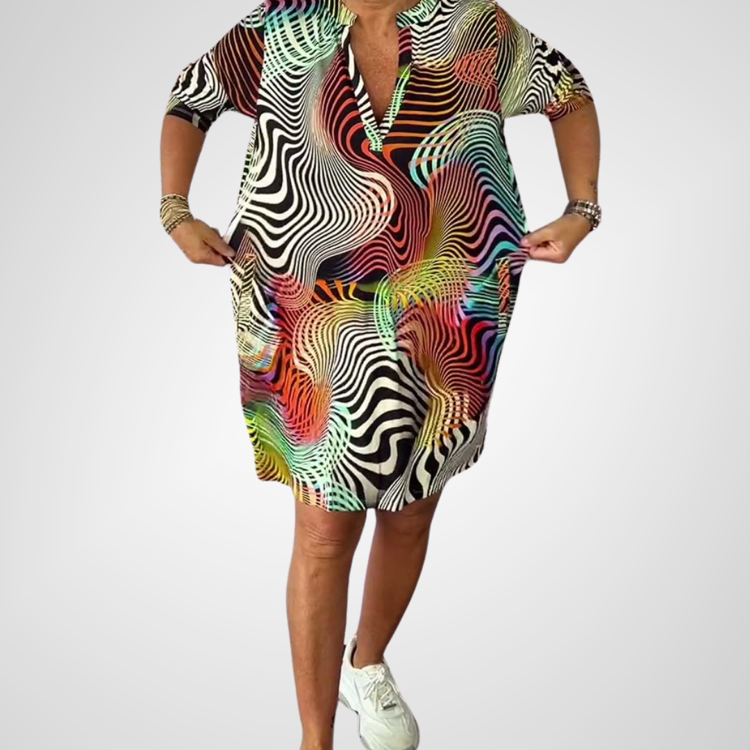 Mia | Vestido Óptico Multicolor