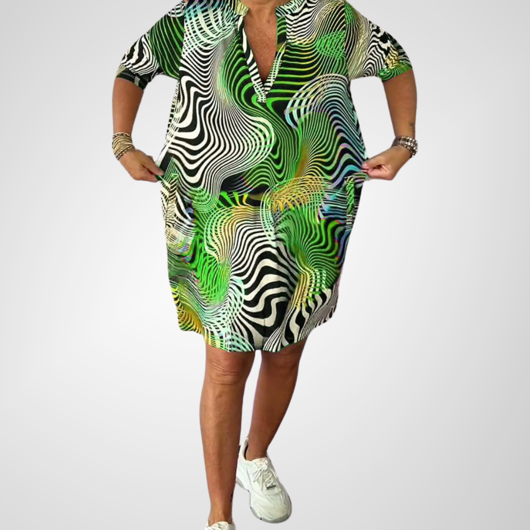 Mia | Vestido Óptico Multicolor